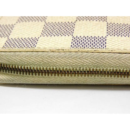 Louis Vuitton Coin Case Sn1018 Zippy Purse Damier Azur White — view 4