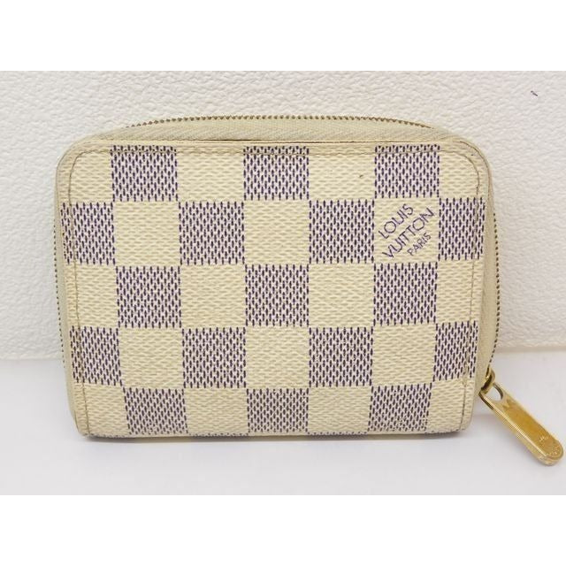 Louis Vuitton Coin Case Sn1018 Zippy Purse Damier Azur White