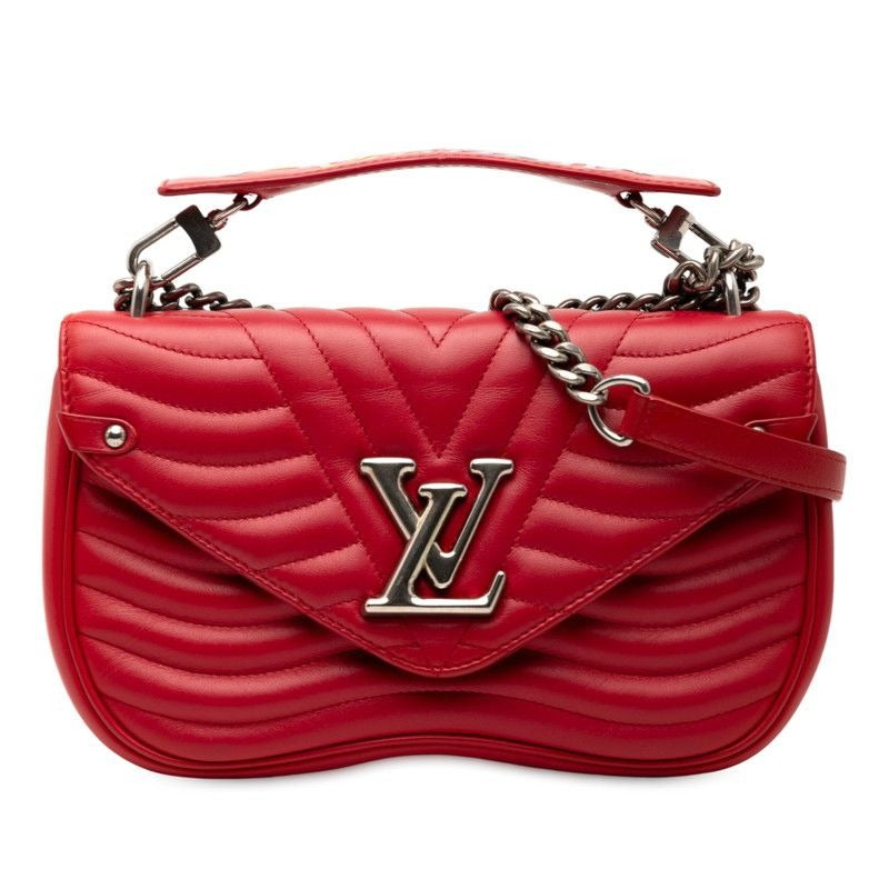 Louis Vuitton New Wave Chain Bag MM Shoulder 2-Way Red