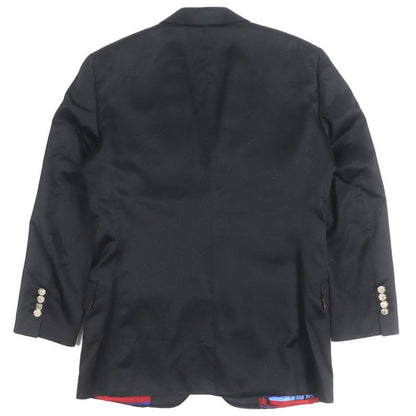 Hermes Lame Logo Silver Buttons 100% Silk Lining All-over Pattern Single