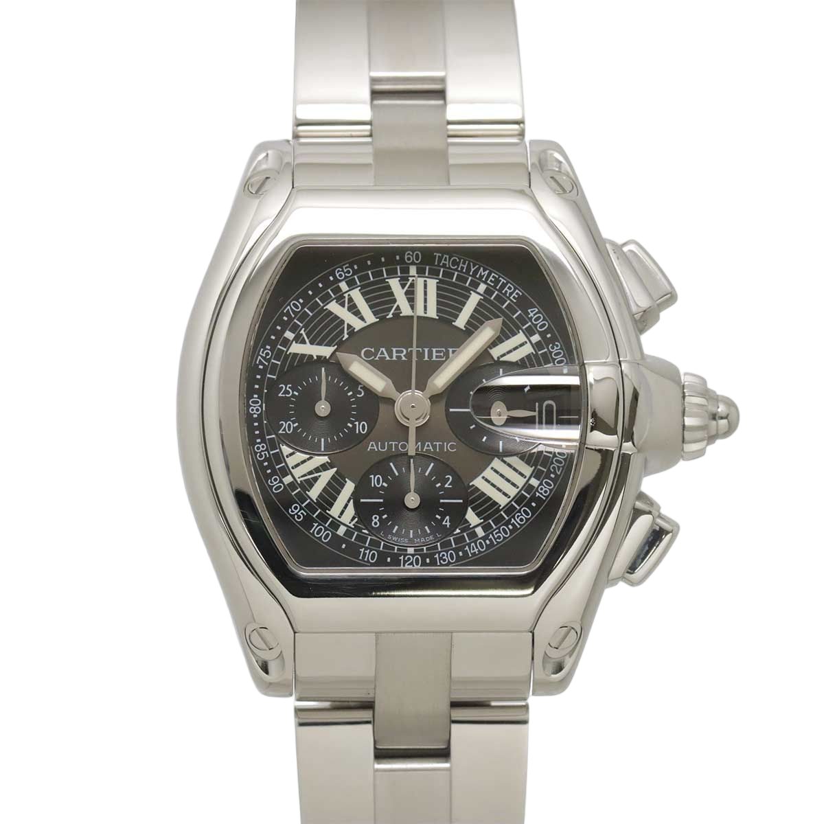 Cartier Roadster Chronograph Watch Date Black Automatic Winding