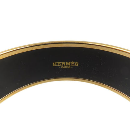Hermes Emile GM Bracelet Tea For Two Cloisonne Metal Yellow Bangle 0242 Hermes