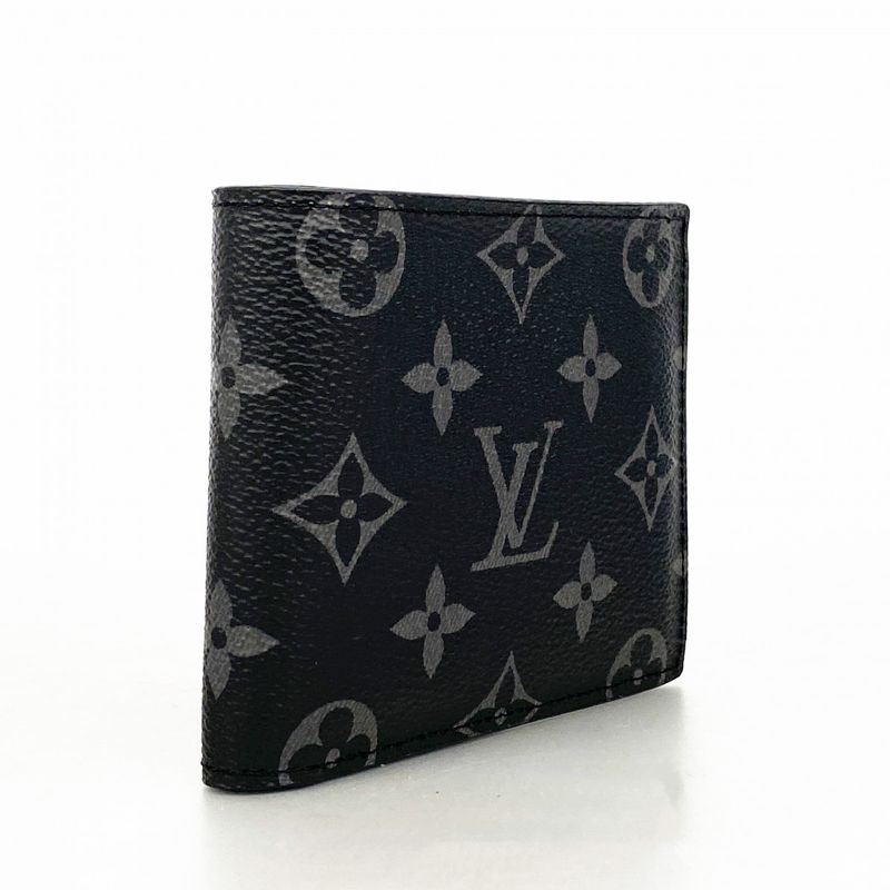 Louis Vuitton Wallet Monogram Eclipse Portefeuille Marco NM M62545 Black Men's