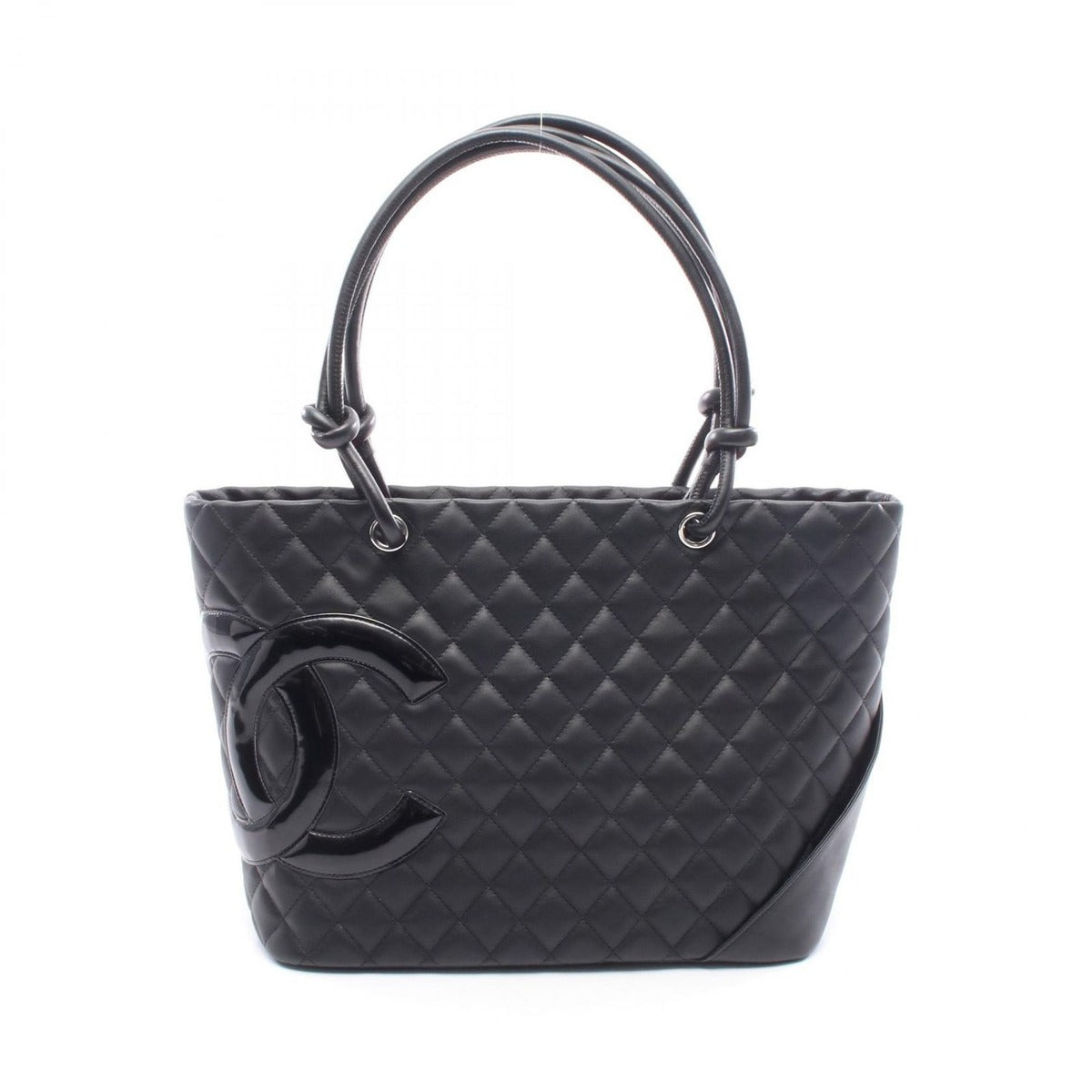 Chanel Tote Cambon Line Large Black Leather Patent