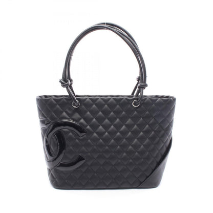 Chanel Tote Cambon Line Large Black Leather Patent