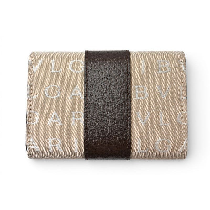 Bvlgari Key Case Holder Logomania Beige Silver — view 6
