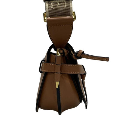 Loewe Shoulder Bag Gate Dual Bag Mini Brown Jacquard Strap Detachable