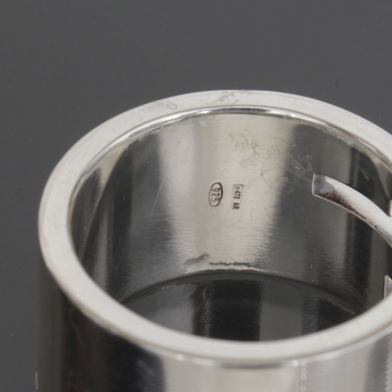 Gucci Wide Logo Ring No 14 Silver 925 E1183