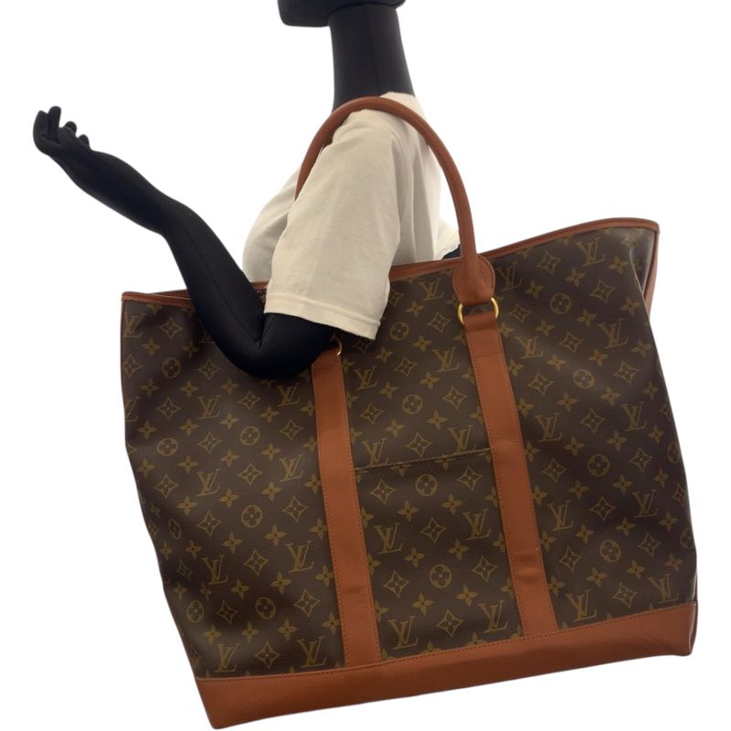 Louis Vuitton Monogram Sac Weekend GM Brown PVC M42420 Tote Bag Shoulder Bag