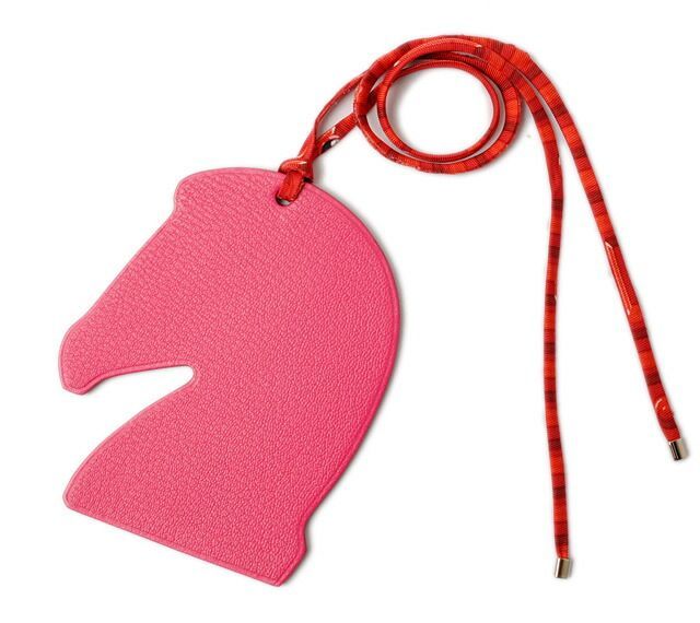 Hermes Bag Charm Hermes Samarkand Pink Orange Key Holder Horse