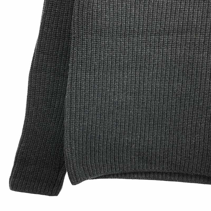 Prada Sport | Wool Ribbed Elbow Patch Knit | 46 | Charcoal Gray | Men's