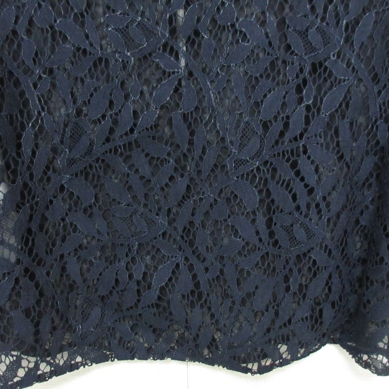 Christian DIOR Raf Simons Period Sheer All Lace Blouse Shirt Size F34 Navy