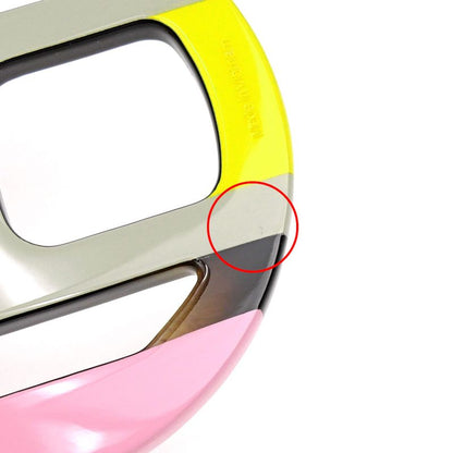 Hermes Necklace H Equipe Buffalo Horn Pink Gray Yellow Pendant