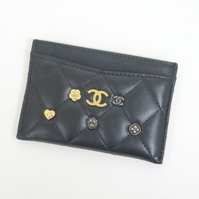 Chanel Card Case Quilted Black Lambskin
