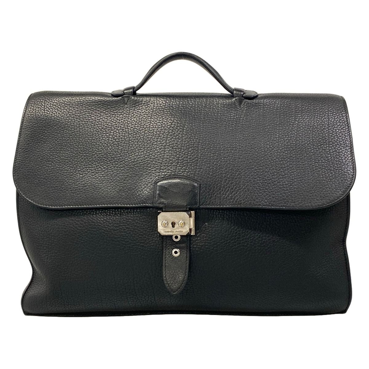 Hermes Business Bag Sac a Depeches 41 Black Silver