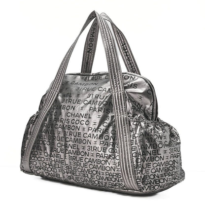 Chanel Tote Bag Nylon Unlimited Large Size Black Silver Hardware Brand [shipping