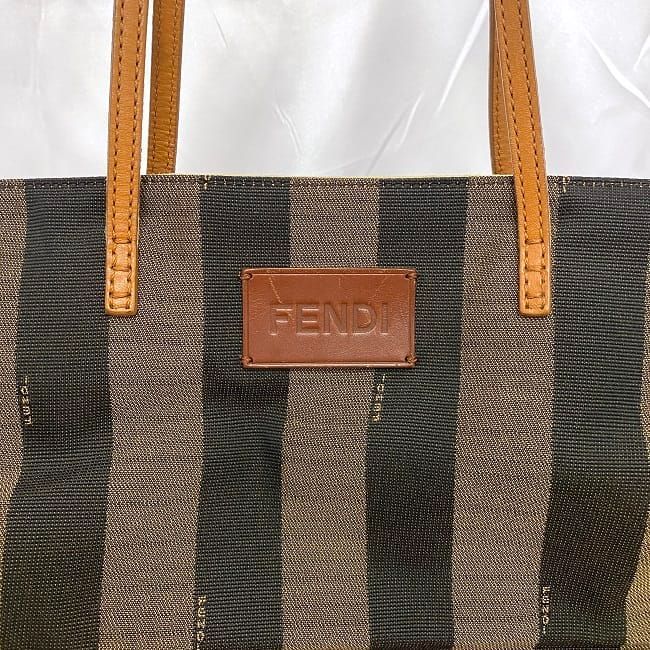 Fendi Tote Bag Khaki Brown Pecan 8bh185 Excellent Condition