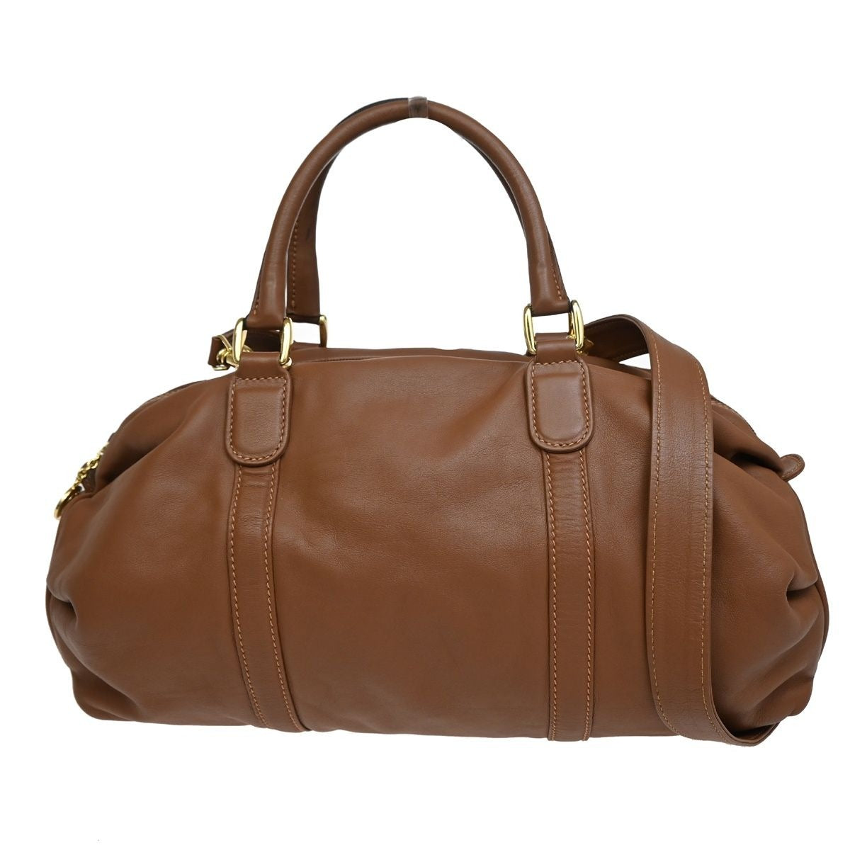 Gucci Shoulder Bag 2-Way Brown Leather