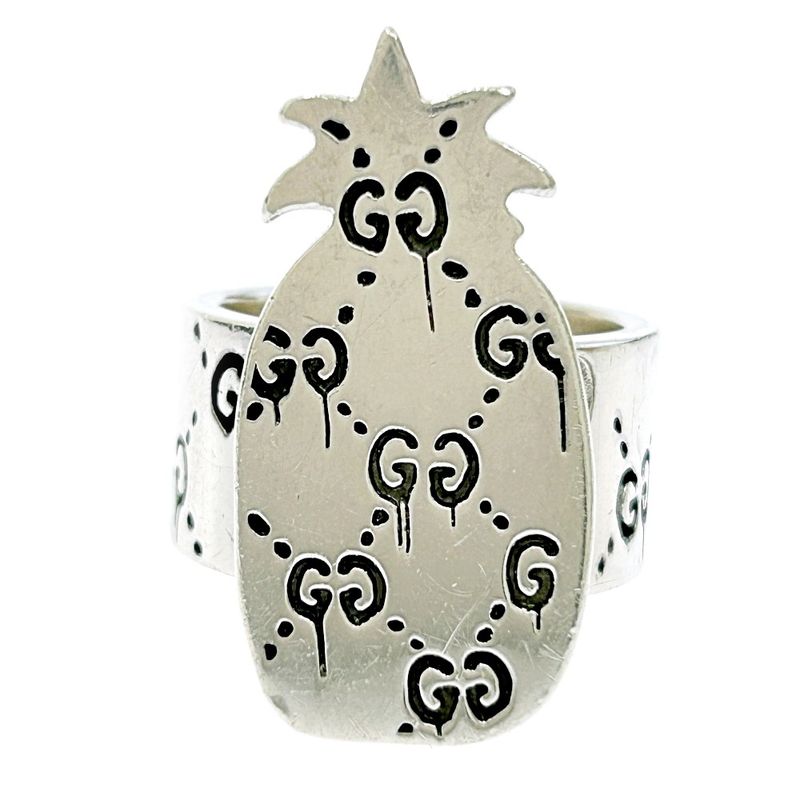 Gucci Silver Ghost Pineapple Ring 23.8g 925 Engraved 307541 Ring