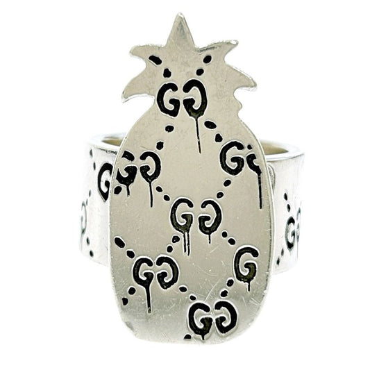 Gucci Silver Ghost Pineapple Ring 23.8g 925 Engraved 307541 Ring