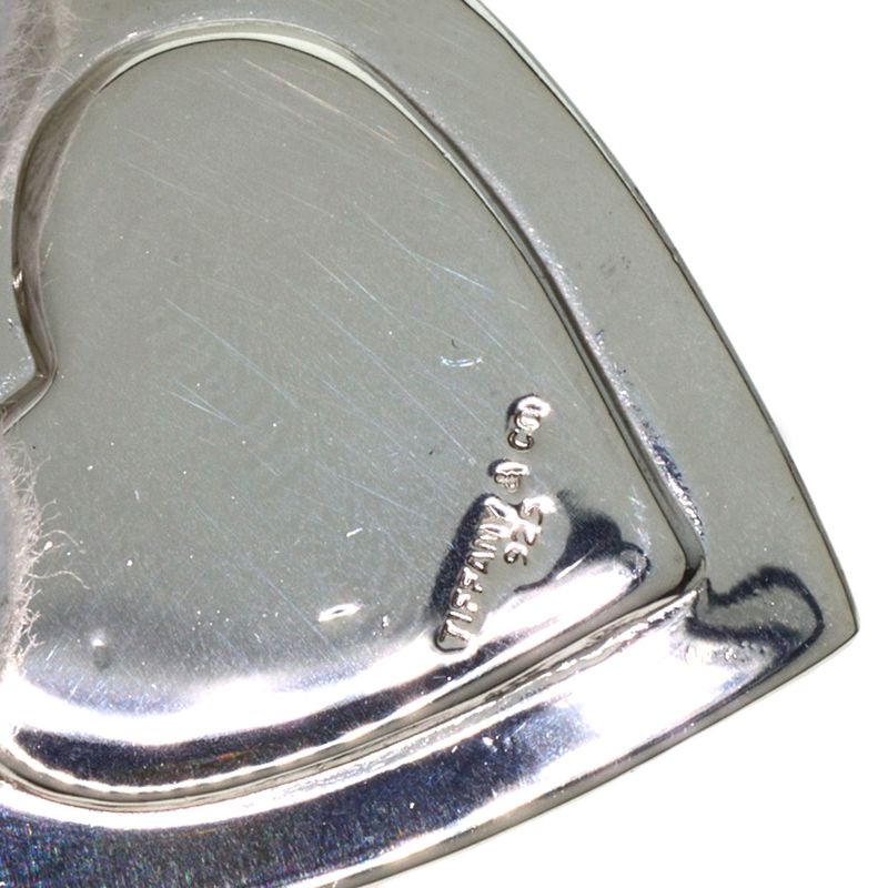 Tiffany & Co Heart Motif Plate Pendant Top SV 18K Yellow Gold Ladies