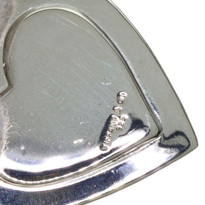 Tiffany & Co Heart Motif Plate Pendant Top SV 18K Yellow Gold Ladies