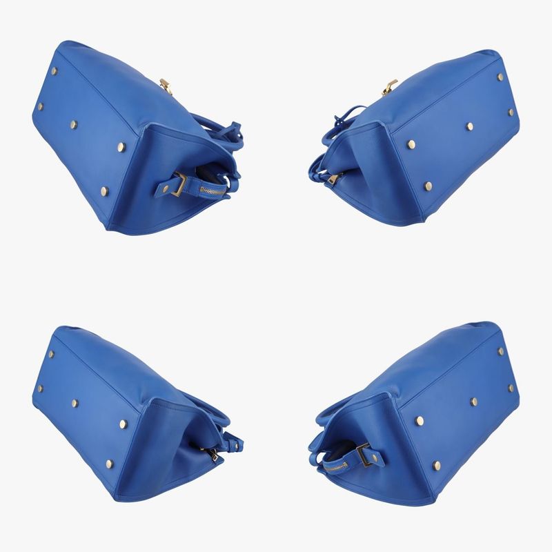 Yves Saint Laurentyves Saint Laurent Baby Cabas Su Blue Leather 394461 Gnr394461