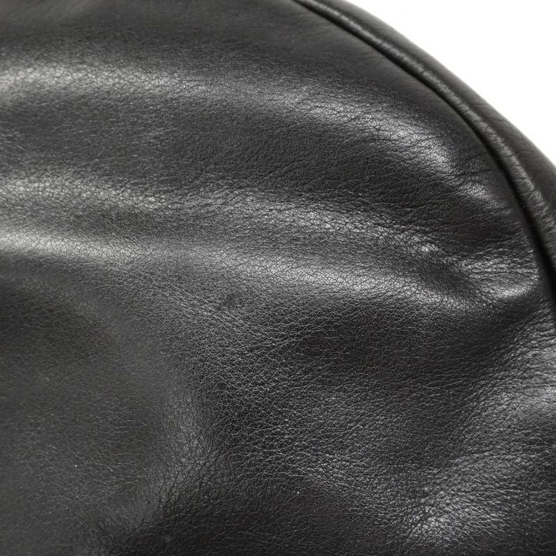 Chanel Shoulder Bag Leather Black Gold Hardware Women