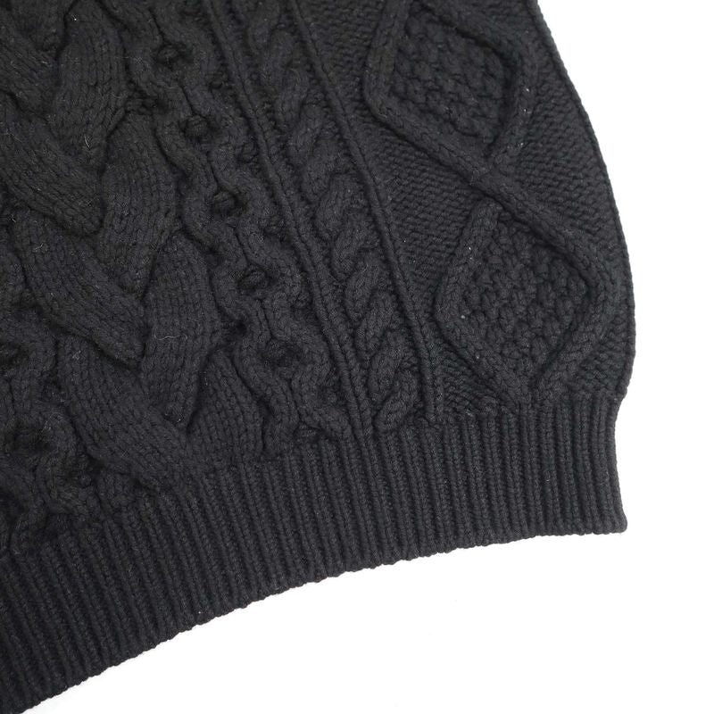 Celine Wool Cashmere Cable Knit Sweater 2a614374d Black S