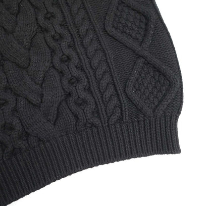 Celine Wool Cashmere Cable Knit Sweater 2a614374d Black S