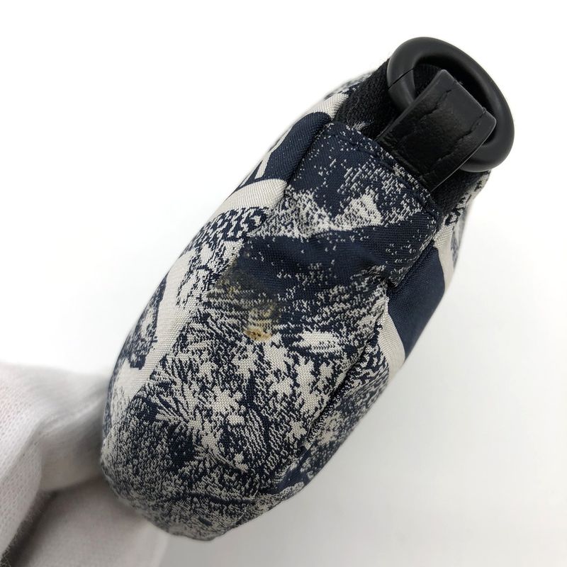 Christian DIOR Toile De Jouy Coin Case White/blue Taiga - Tiger Fabric Women's