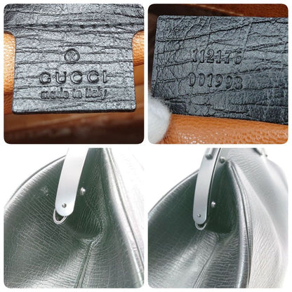 Gucci Bamboo Clasp Handbag Black Leather