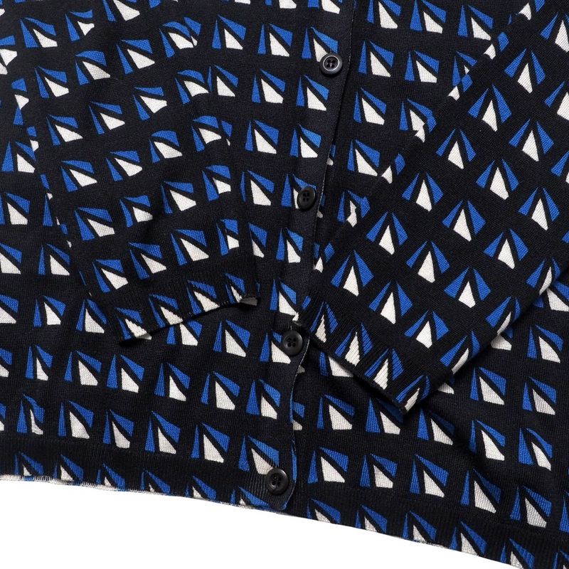 Prada Knitwear Size 38 Silk Allover V-neck Knitted Cardigan [recommended]