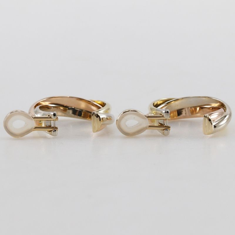 Cartier Trinity 3-color Loop 18K Gold (YG X PG X WG) Ladies 20.1g Earrings