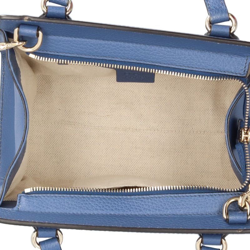 Gucci Outlet Interlocking G Soho Shoulder Bag Leather 607722 Blue Women's Gucci