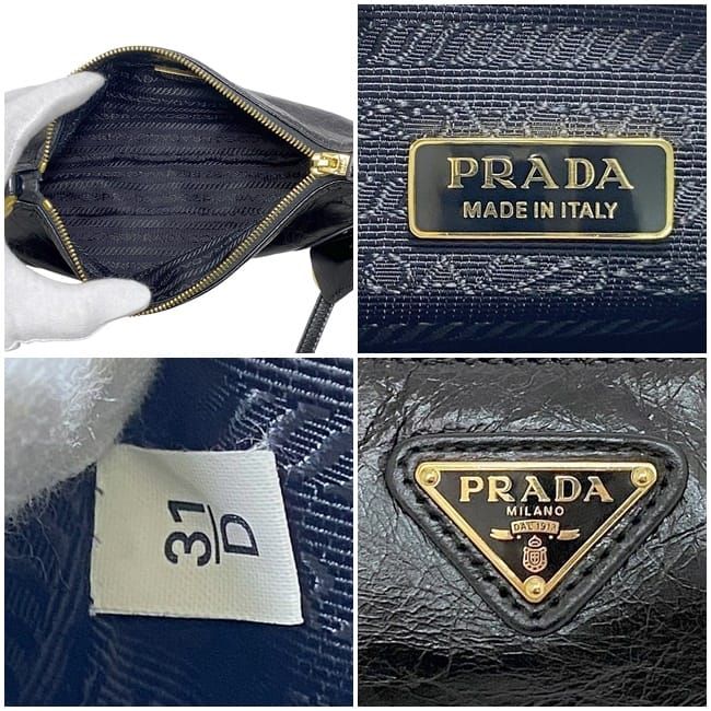 Prada Semi Shoulder Bag Black NERO Reedition2002