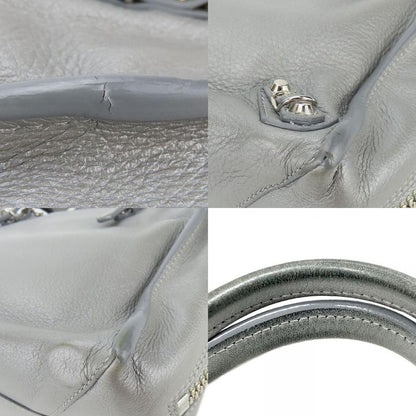 Balenciaga Handbag Paper Mini 357333 Leather Silver 2WAY Shoulder Women