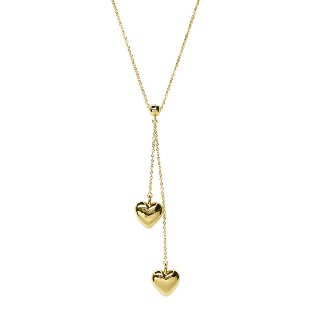 Tiffany & Co Puff Heartdrop Necklace 18k Yellow Gold Washed