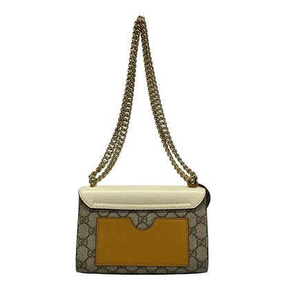 Gucci Shoulder Bag Padlock Small 409487 Beige Dark Brown And Ivory Chain