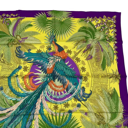 Hermes Carre 90 Mythiques Phoenix Silk Scarf Purple — view 4