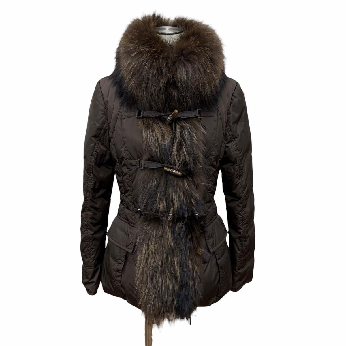 Moncler Grillon Makiko Takizawa Leather Toggle Button Comfortable Down Jacket