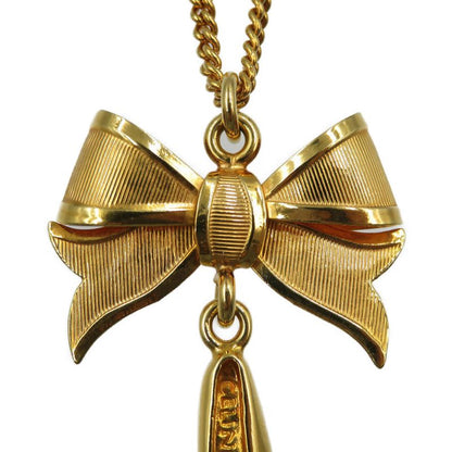 Celine Ribbon Pumps Metal Gold Necklace 0049 Celine