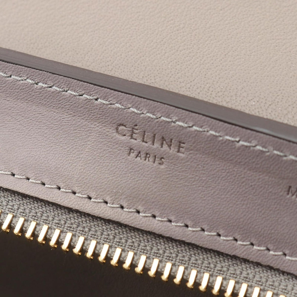 Celine Handbag Trapeze Small Navy Black Grey Leather Gray. — view 4
