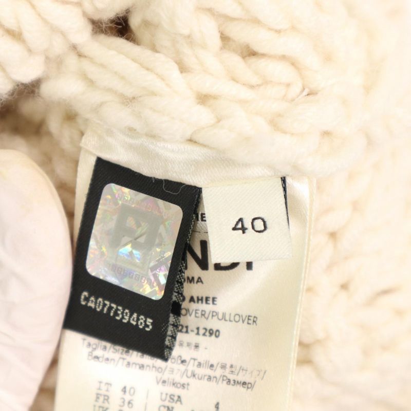 Fendi Knit Women's FF Logo Cropped Sweater Long Sleeve Clothing Tops Apparel