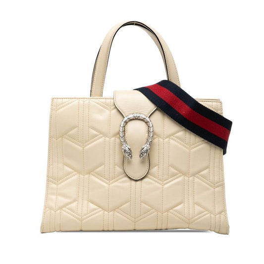 Gucci Dionysus 2-Way Shoulder Bag White Leather