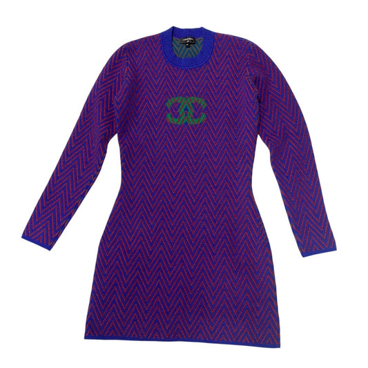 Chanel CC Logo Berrybone Knit Dress Cashmere
