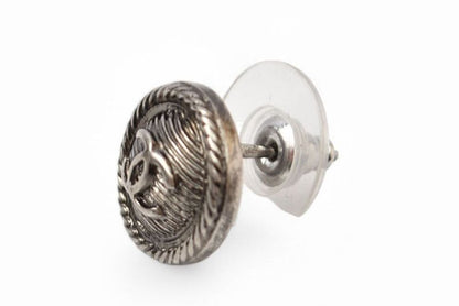 Chanel Earrings Chanel CC Coco Circle Motif Antique Silver B18