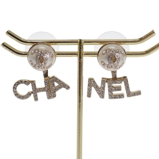 Chanel CC Logo Earrings 2-Way Faux Pearl Gold