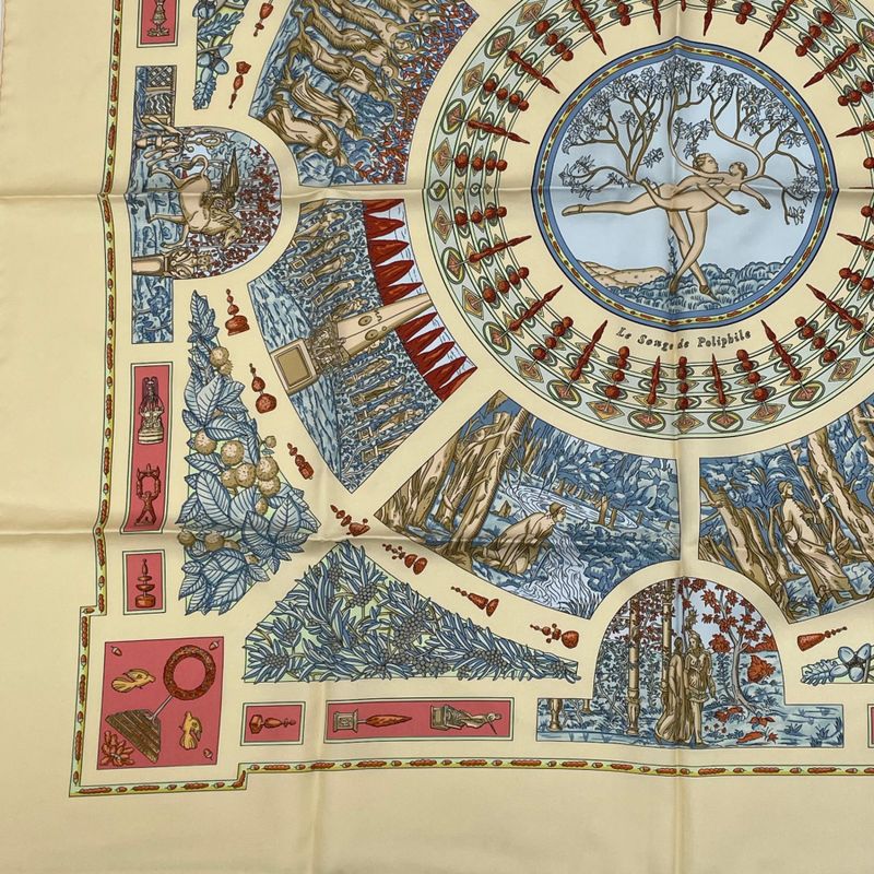 Hermes Scarf Carre 90 Polyfill Dreaming Beige