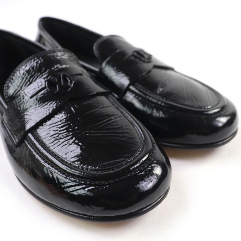 Louis Vuitton Soho Line Patent Leather Loafer Black 35.5 With Box And Storage